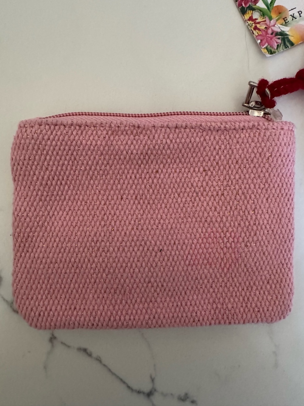Beaded Pink Cocktail Coin Pouch with Tassel Zipper - Picture 3 of 7